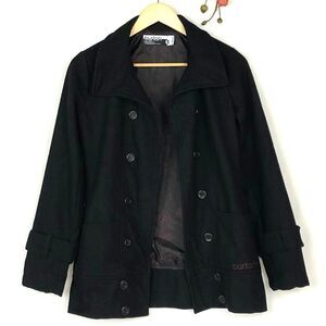 BURTON Wool Coat Button Front Black XS